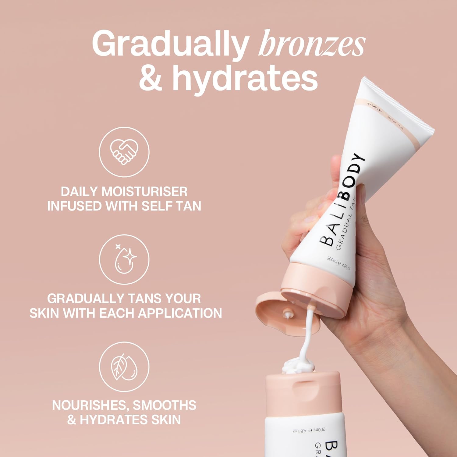 Bali Body Gradual Tan | 2-in-1 Moisturizer for the Whole Body Providing Gradual Bronze Glow | Soothing & Non-Irritating for All Skin Types | Vegan, Cruelty Free, Australian Made (200 ml/6.7 fl oz) : Amazon.co.uk: Beauty