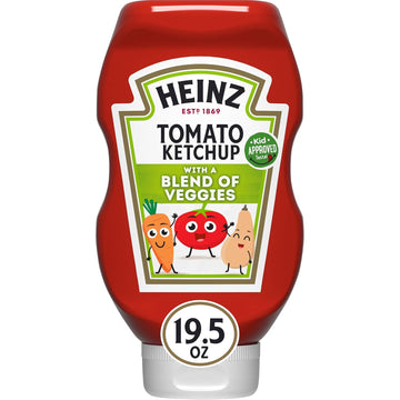 Heinz Tomato Ketchup With A Blend Of Veggies, 19.5 Oz Bottle