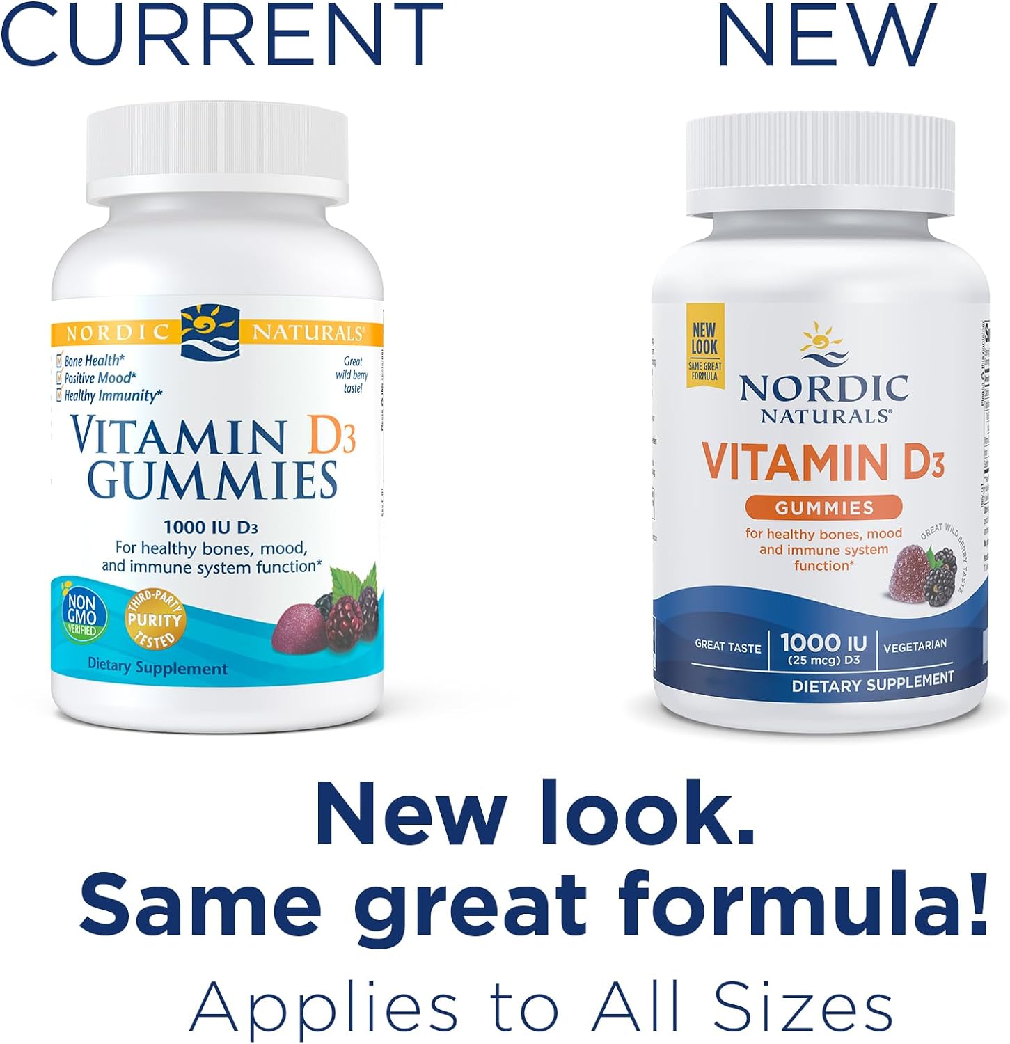 Nordic Naturals Vitamin D3 Gummies, Wild Berry - 120 Gummies - 1000 IU Vitamin D3 - Great Taste - Healthy Bones, Mood & Immune System Function - Non-GMO - 120 Servings : Health & Household