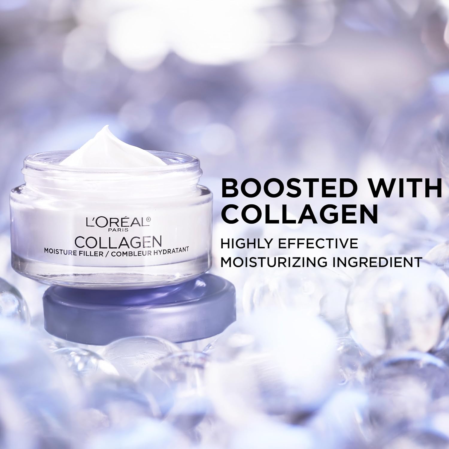 L'Oreal Paris Collagen Moisture Filler Face Cream, Anti-Aging Face Moisturizer, Non-Greasy Skin Care Formula For Up To 48Hr Hydration, 3.4 Oz : Beauty & Personal Care