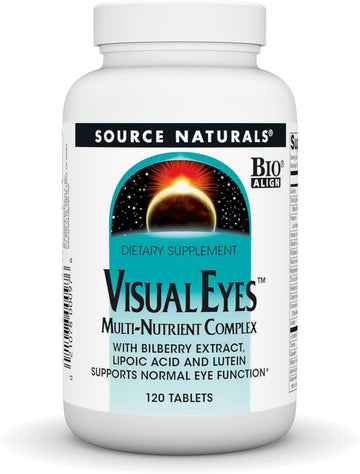 Source Naturals Visual Eyes Dietary Supplement - Multi-Nutrient Complex with Bilberry Extract, Lipoic Acid and Lutein - 120 Tablets