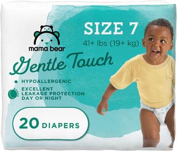 Mama Bear Gentle Touch Diapers, Hypoallergenic, Size 7, White, 20 Count