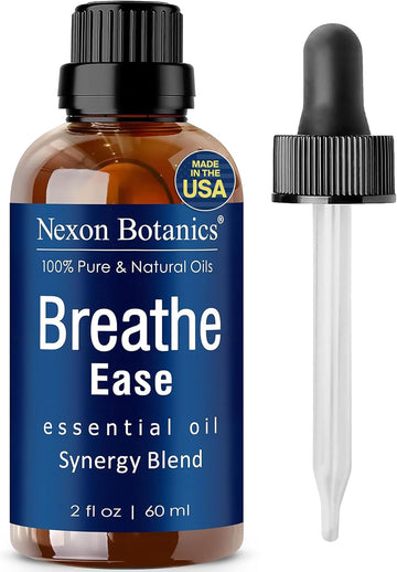 Breathe Essential Oil Blend 60 Ml - Breath Ease Sinus Relief With Menthol Oils - For Humidifiers, Diffusers, And Aromatherapy - Nexon Botanics