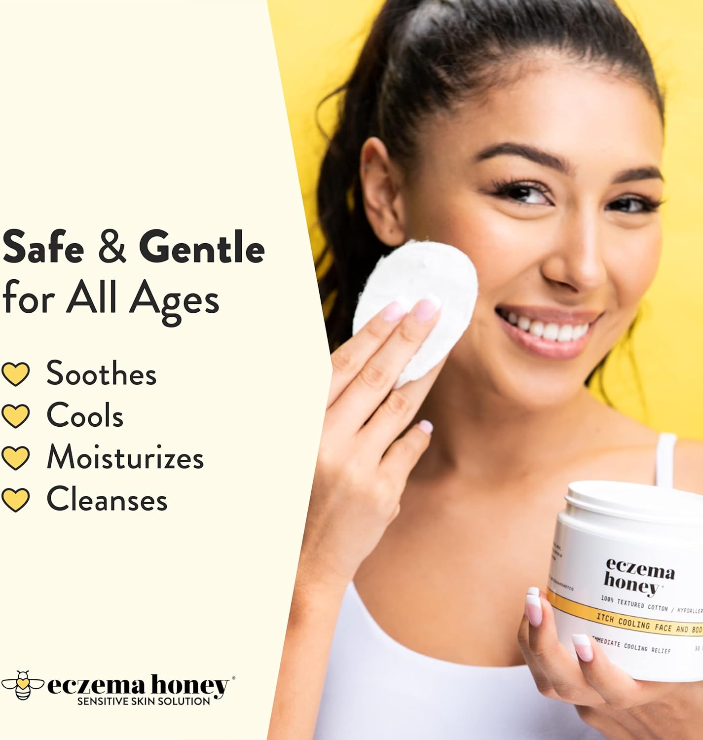 Eczema Honey Itch Cooling Face & Body Rounds & Oatmeal Body Lotion - Bundle For Sensitive & Dry Skin - Cruelty Free : Beauty & Personal Care