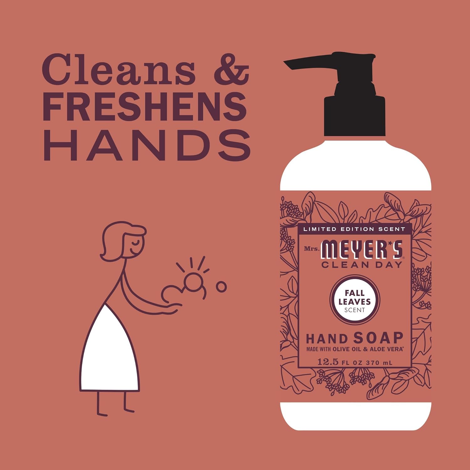 MRS. MEYER'S CLEAN DAY Liquid Hand Soap, Fall Leaves Scent, 12.5 fl oz (Pack of 1) : Beauty & Personal Care