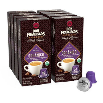 Don Francisco’s Organico Espresso Capsules, 80-Count Aluminum Recyclable Pods, Intensity 7, Compatible with Original Nespresso Machines