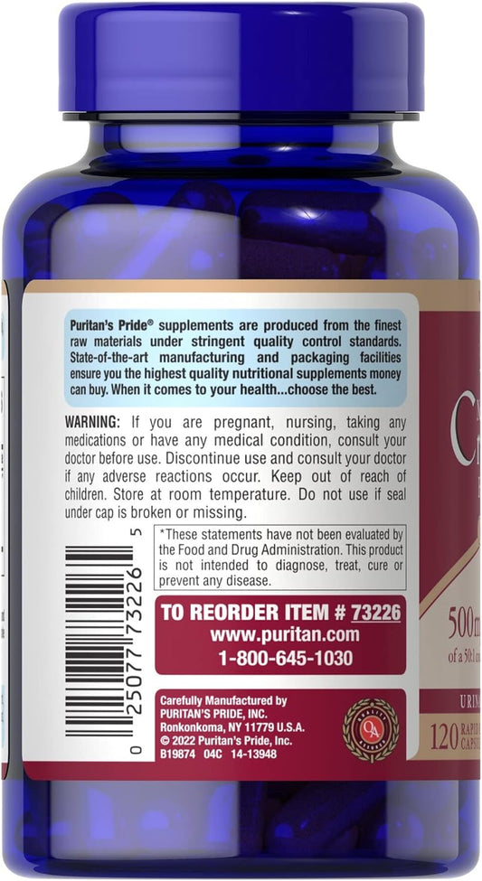 Puritan's Pride One A Day Cranberry Capsules, 120 Count (Pack of 2)