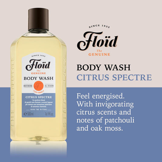 Floid Citrus Spectre Body Wash (500Ml), Men'S Body Wash Cleanses, Moisturises, And Purifies Skin Without Drying It Out, Nourishing Skin Care With A Warm And Relaxing Scent