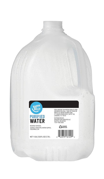 Amazon Brand - Happy Belly Purified Water, 128 Fl Oz (Pack Of 1) (Packaging May Vary)