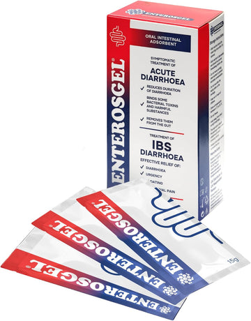 Enterosgel Traveller’S Diarrhoea & Ibs Relief On-The-Go, Diarrhoea & Stomach Pain Relief, Bloating & Trapped Wind Relief - Treats Root Causes, Suitable For Children 0+ & Adults, 2 Packs Of 10 Sachets