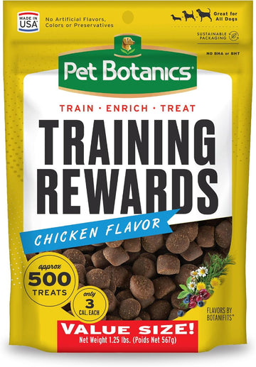Pet Botanics 20 Oz. Pouch Training Reward Soft & Chewy, Chicken Flavor, With 500 Treats Per Bag, The Choice Of Top Trainers