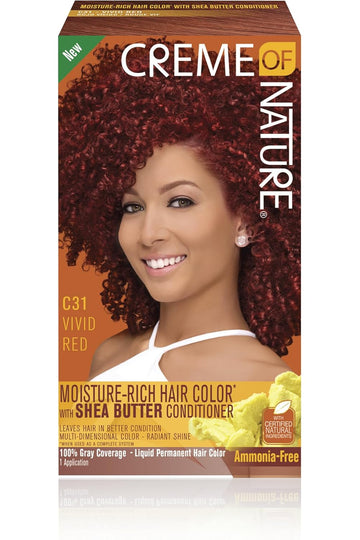 Creme Of Nature Moisture Rich Hair Color Kit, C31 Vivid Red, 1 Application
