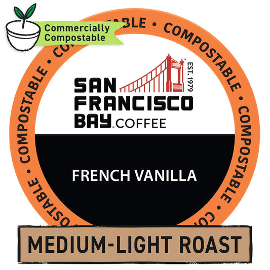 San Francisco Bay Compostable Coffee Pods - French Vanilla (80 Ct) K Cup Compatible including Keurig 2.0, Flavored, Medium Roast