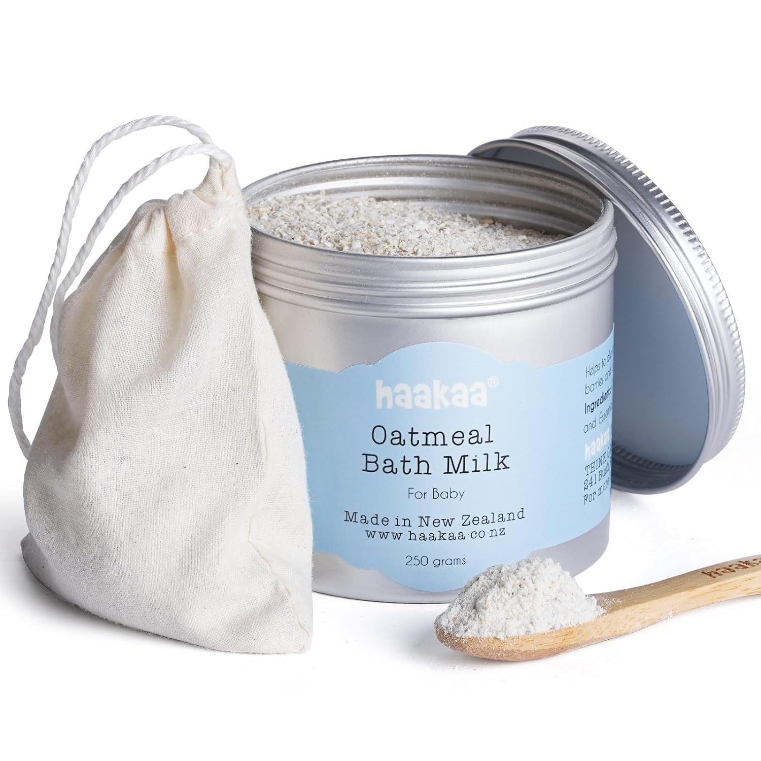 haakaa Oatmeal Baby Bath Milk, Gentle for Baby, Natural Colloidal Oatmeal, Hypoallergenic Bath Milk for Baby's Sensitive Skin, Made in New Zealand 250g