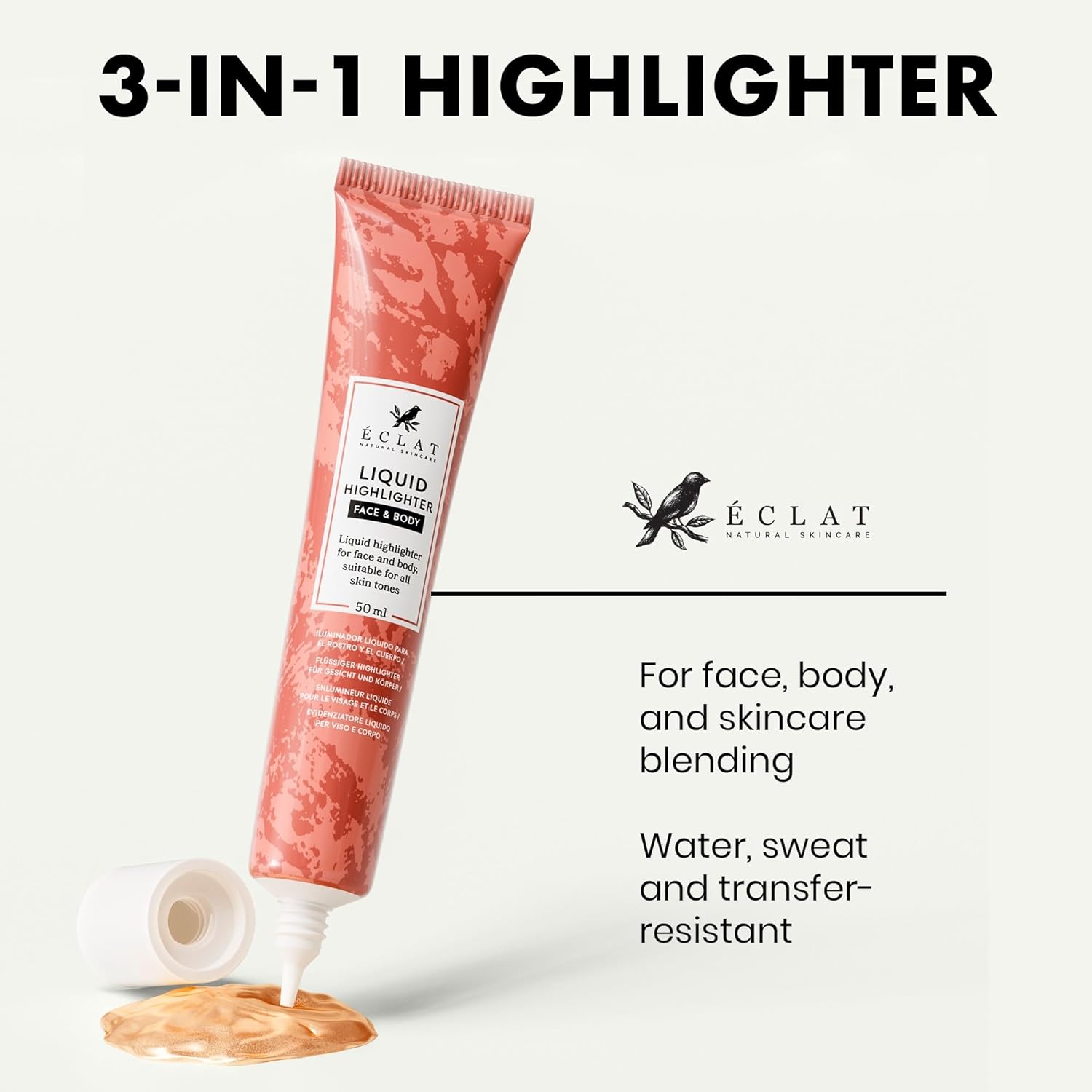 Liquid Highlighter Makeup - Face Highlighter, Liquid Contour, Liquid Bronzer for Face, Highlighters Makeup - Glow Makeup for Face, Beauty Highlighter and Bronzer, Skin Illuminator - 50 ML : Beauty & Personal Care