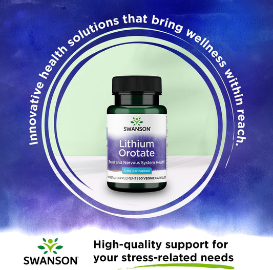 Swanson Lithium Orotate Antioxidant Mood Emotional Wellness Behavior M