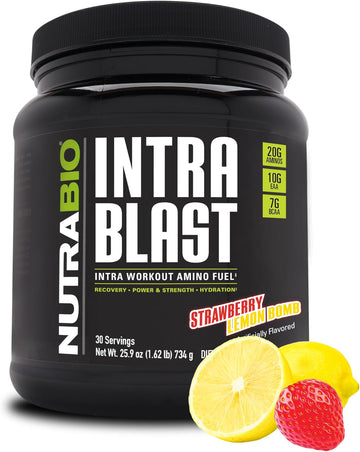 Nutrabio Intra Blast Bcaa Powder Amino Acid Supplement, Electrolyte & Hydration Blend, Intra, Pre Workout & Muscle Recovery, 20G Eaa Amino Acids Powder, 5G Glutamine- Sweet Tea, 30 Serving
