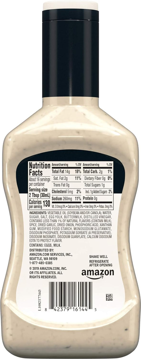 Amazon Brand - Happy Belly Ranch Dressing, 16 Fl Oz (Pack Of 1)