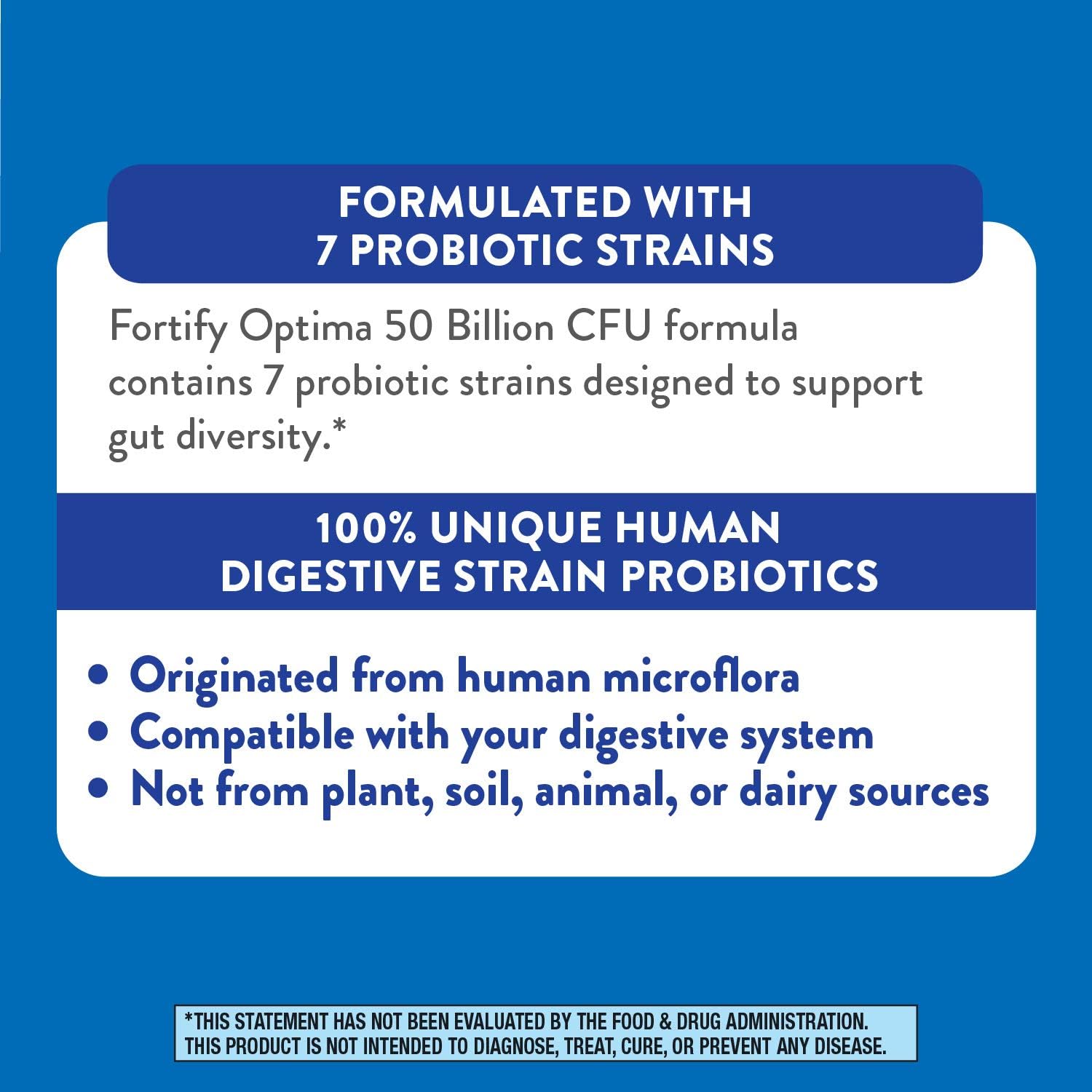 Nature's Way Fortify Optima Optima Adult 50+ Daily Probiotic, 50 Billion Live Cultures, 7 Strains, 30 Capsules : Health & Household