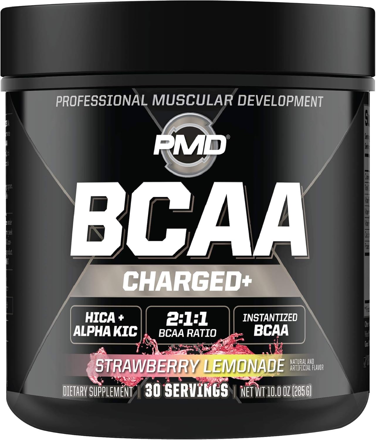 Pmd Sports Bcaa Charged Amino Acid Drink Mix For Performance, Recovery, Endurance, And Hydration - Increase Muscle Function For Workout And Daily Energy - Strawberry Lemonade (30 Servings)