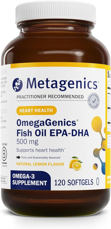 Metagenics Omegagenics Fish Oil Epa-Dha 500 Mg - Supports Cardiovascular Health* - Fish Oil Epa Dha - Purity & Quality Tested - Non-Gmo & Gluten-Free - 120 Count