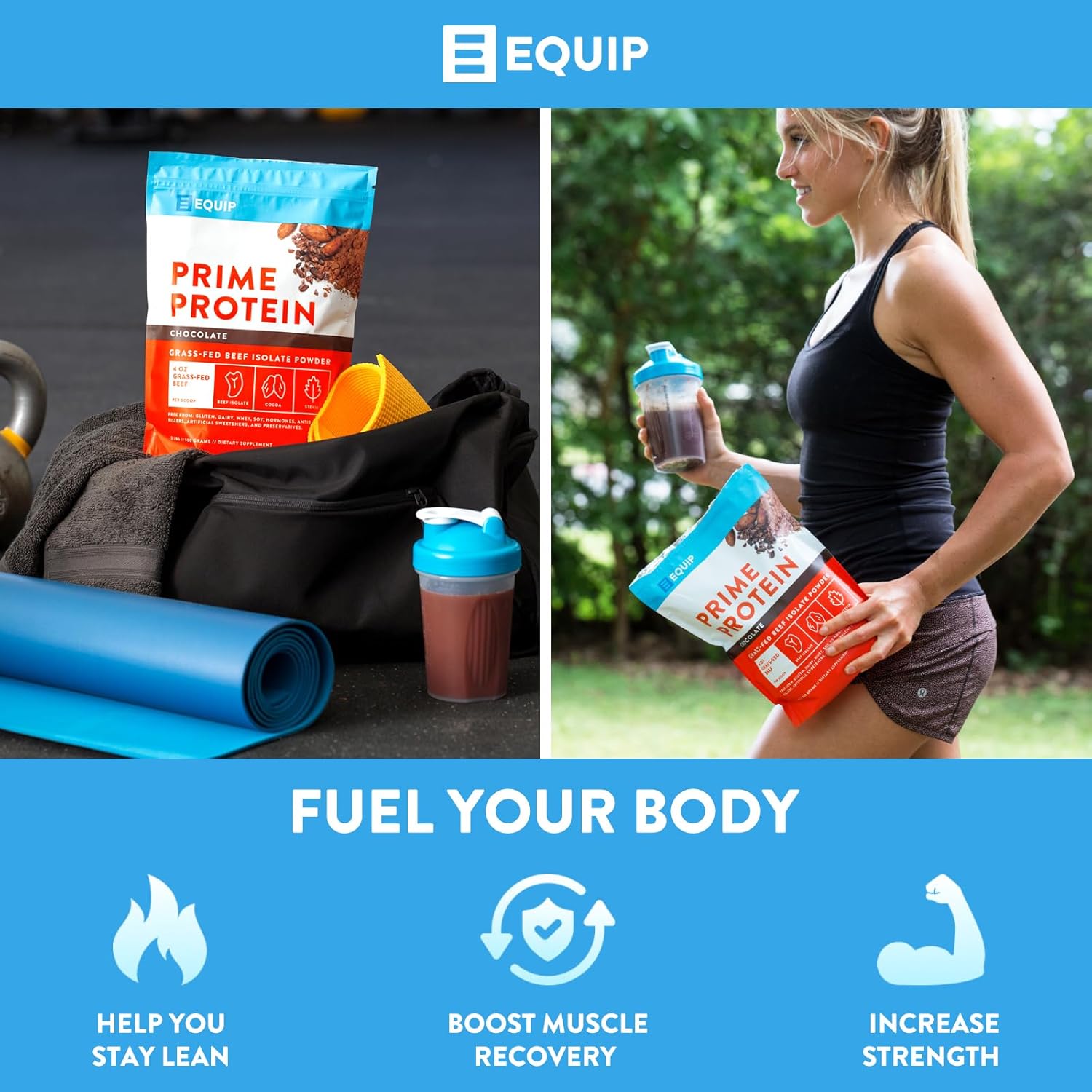 Equip Foods Prime Protein Powder Chocolate & Prime Protein Powder Iced Coffee : Health & Household