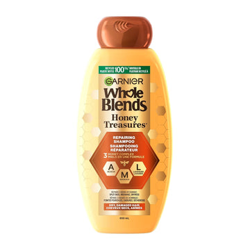 Garnier Whole Blends Repairing Shampoo Honey Treasures, For Damaged Hair, 22 Fl Oz (Pack Of 1)