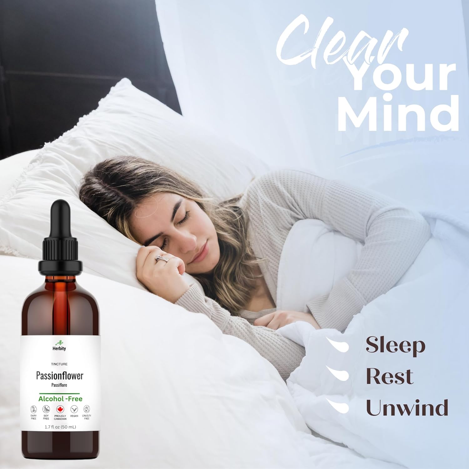 Herbity Passionflower Tincture – Alcohol-Free Herbal Extract For Calm, Mood & Sleep Support – Glycerin-Based, Vegan & No Added Sugar-Free Supplement – 1.7 Fl Oz (50 Ml) : Health & Household