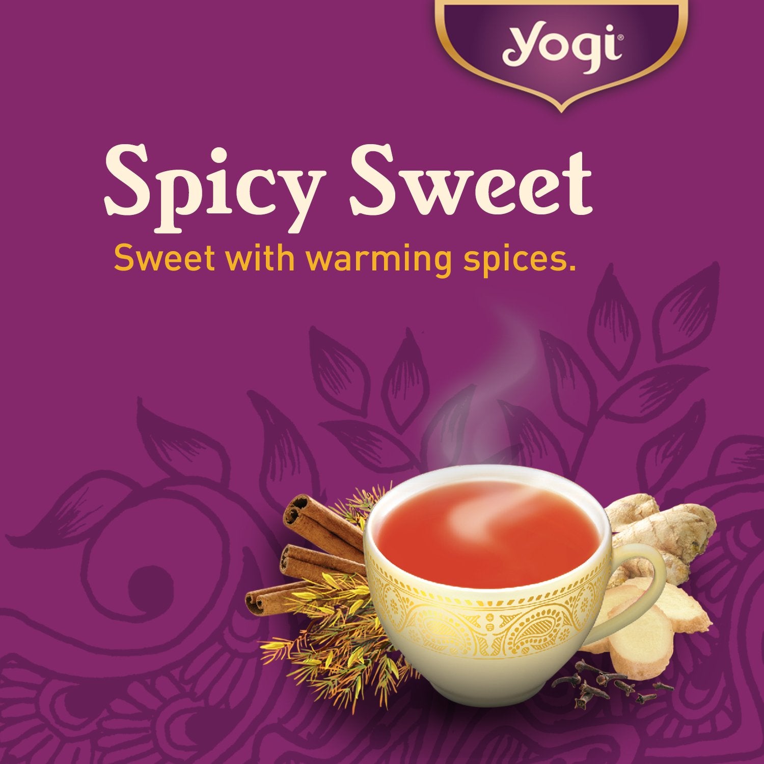 Yogi Tea Chai Rooibos Tea - 16 Tea Bags Per Pack (4 Packs) - Spiced Organic Rooibos Tea - Provides Antioxidants - Caffeine-Free - Includes Cardamom, Cinnamon, Ginger & Clove