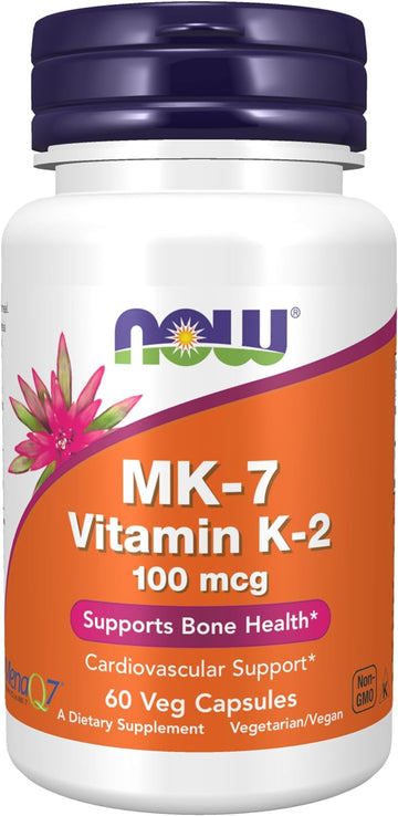 Now Foods Supplements, Mk-7 Vitamin K-2 100 Mcg, Cardiovascular Support*, Supports Bone Health*, 60 Veg Capsules