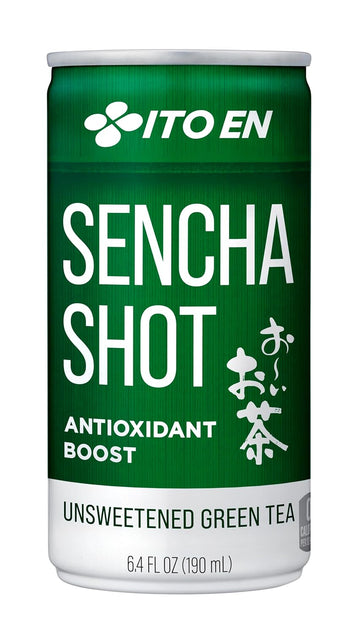 Ito En Sencha Shot, Japanese Green Tea, 6.4 Ounce (Pack Of 30), Unsweetened, Zero Calories