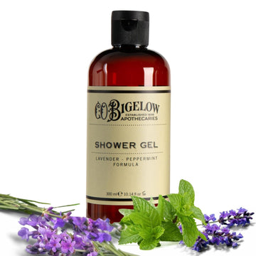 C.O. Bigelow Shower Gel, Lavender Peppermint Body Wash For Women & Men, Skin Soothing Body Cleanser - 10.14 Fl Oz