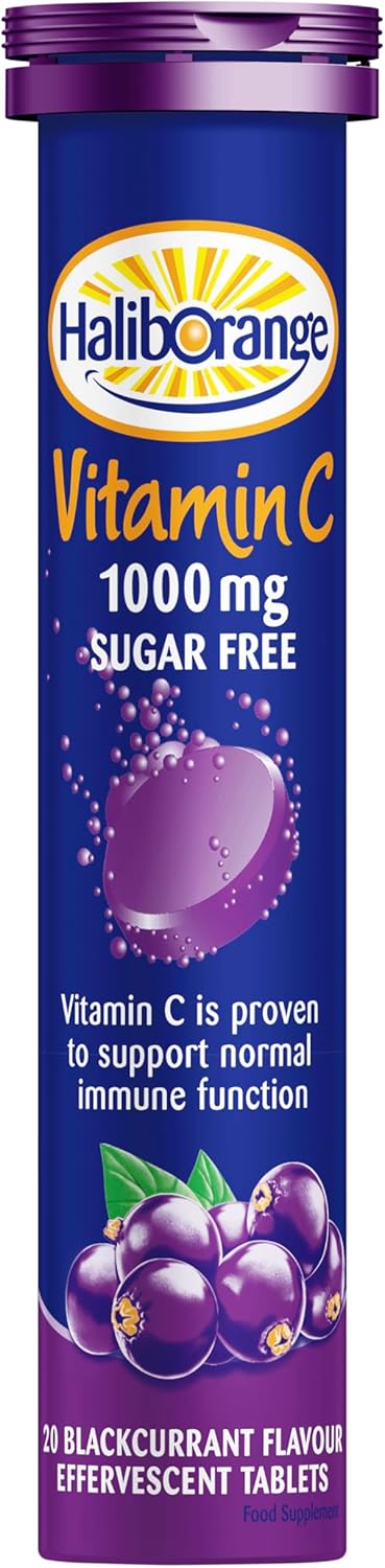 Haliborange Vitamin C Effervescent 1000mg Blackurrant Flavoured Sugar Free Tablets - 20 Tablets : Amazon.co.uk: Health & Personal Care