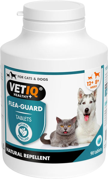 VetIQ Flea Guard, Flea Treatment for Dogs & Cats Keeps Fleas,Ticks & Mosquitoes Away,Natural Flea Treatment With B Vitamins & Garlic,Dog & Cat Flea Treatment For Healthy Skin, 90 count (Pack of 1)?24968.0