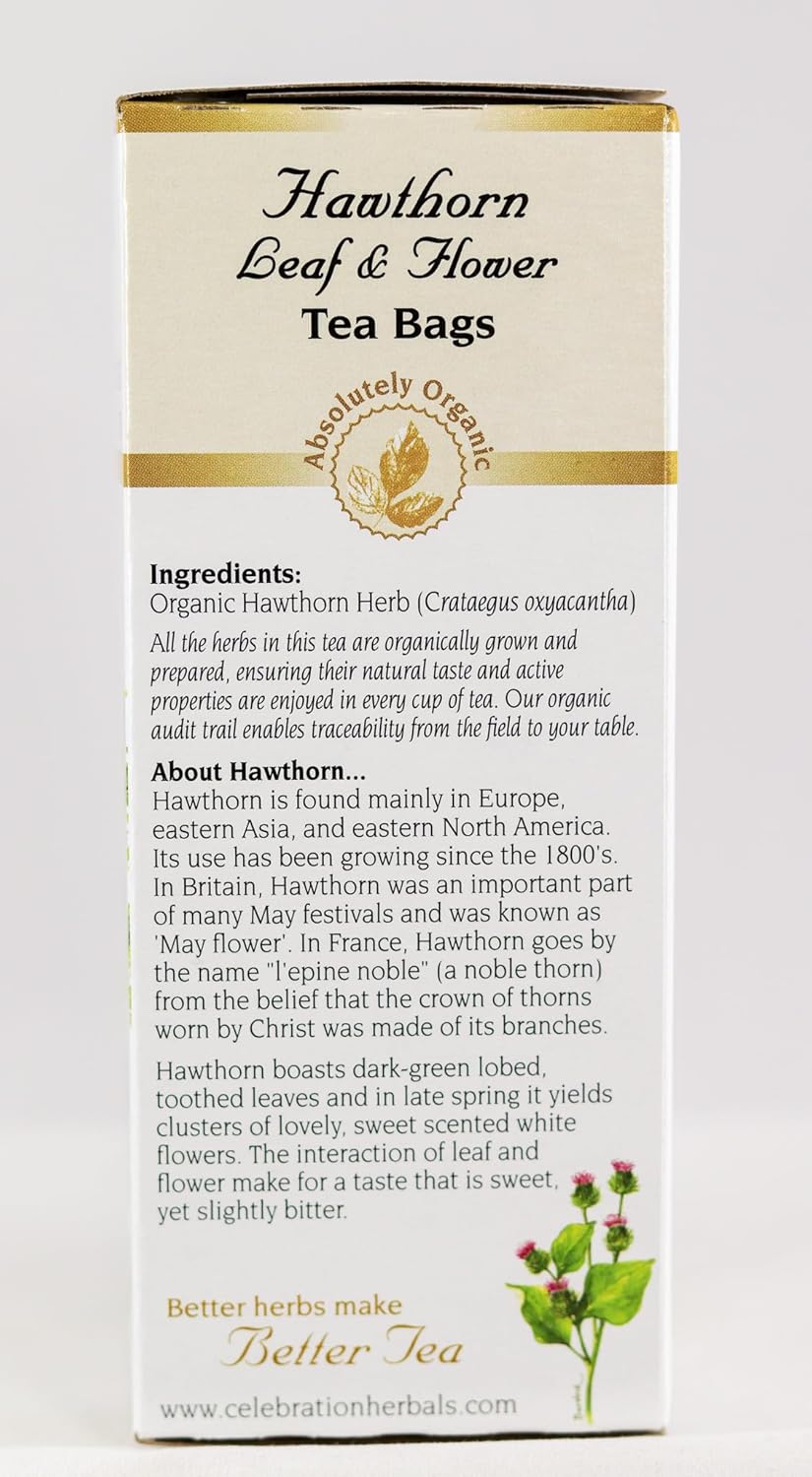 Celebration Herbals Hawthorn Leaf & Flower Organic 24 Bag, 0.02 Pound : Grocery & Gourmet Food