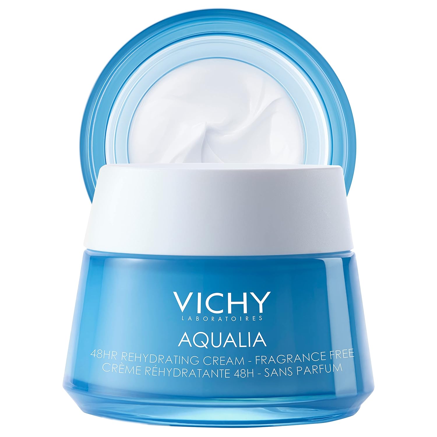 Vichy Aqualia Thermal 48Hr Rehydrating Fragrance Free Face Cream, Hyaluronic Acid Moisturizer For Dry Skin, Moisturizing Face Lotion, Fragrance Free, 1.69 Fl. Oz