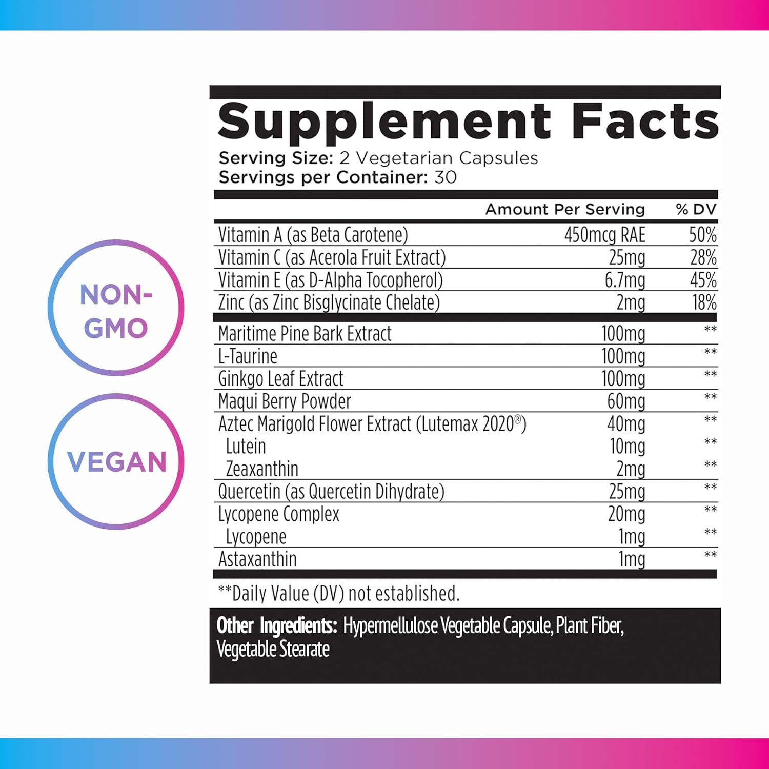 Livingood Daily Eye Support, 13-In-1 Vision Supplement With Lutein, Zeaxanthin, Astaxanthin, Vitamin A, Lycopene, Maqui Berry & More, Promotes Healthy Eyes, Blue Light Protection, Vegan, 60 Capsules : Health & Household
