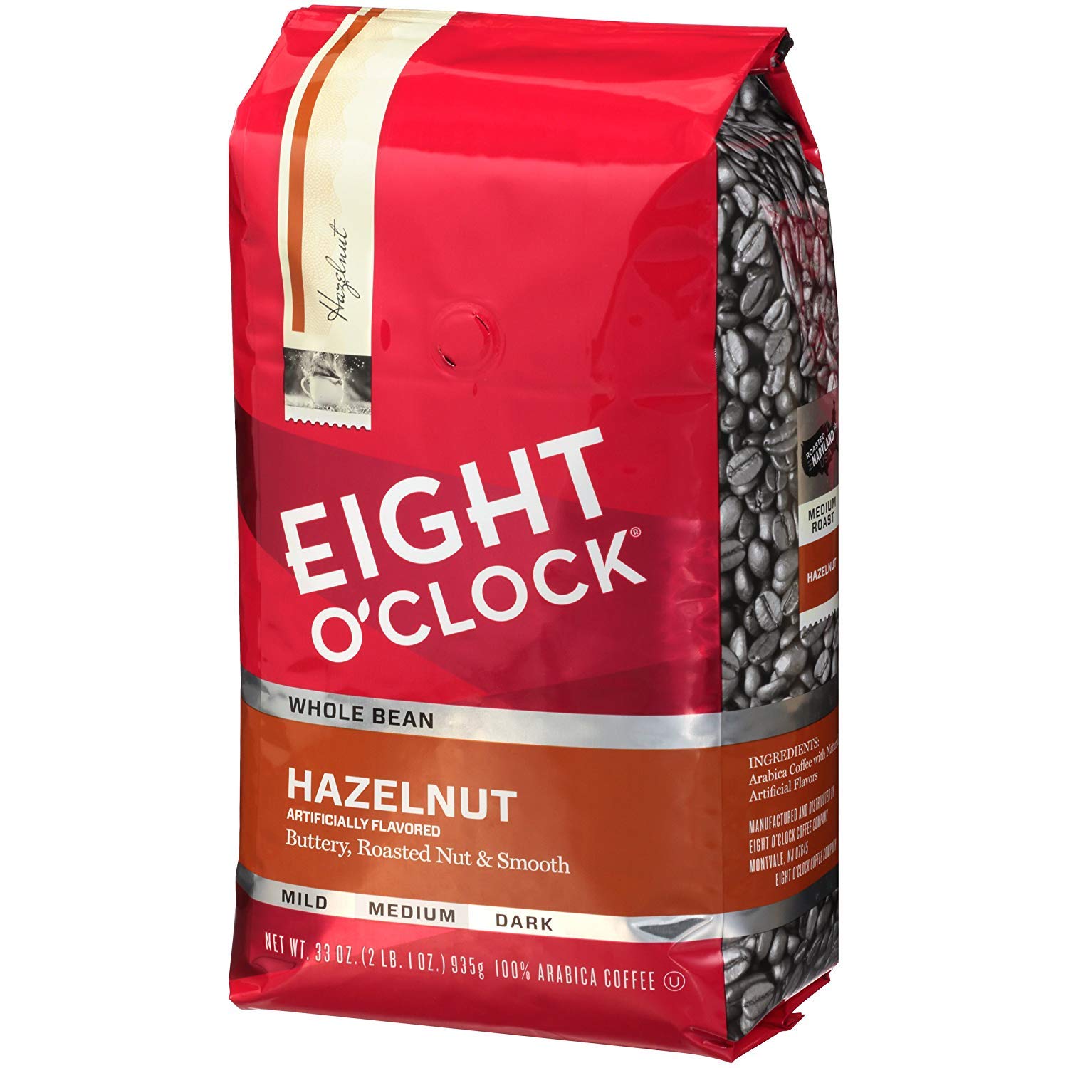 Eight O'Clock Whole Bean Coffee, Hazelnut, 33 Ounce (Pack Of 1)