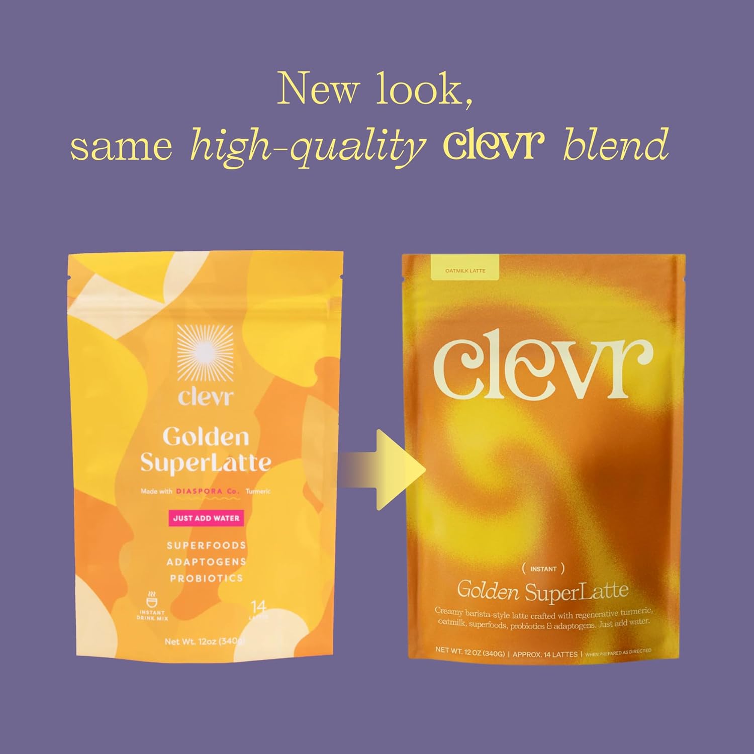 Clevr Blends London Fog Latte, Vegan, Earl Grey Instant Tea Mix, Superfood Powder Blend With Oat Milk, Black Tea, Reishi Mushroom, Organic Spices, Coconut Cream, Ashwagandha, Serve Hot Or Iced, 12 Oz
