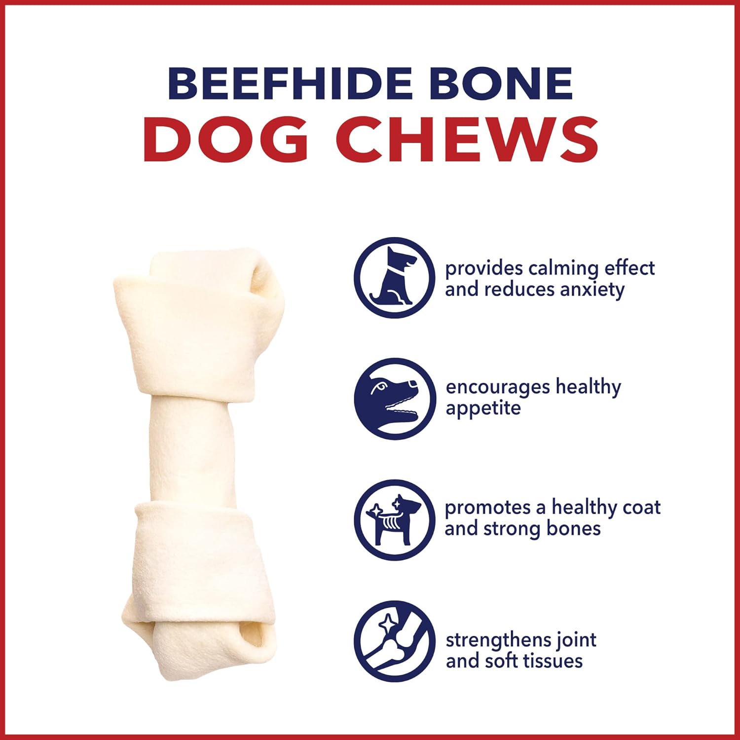 Pet Factory American Beefhide 4-5" Knotted Bones Dog Chew Treats - Natural Flavor, 15 Count/1 Pack : Pet Supplies