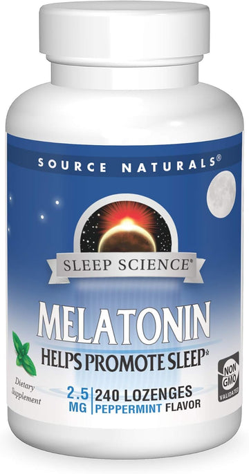 Source Naturals Melatonin, Sleep Supplement, 2.5 Mg - 240 Peppermint Flavored Lozenges