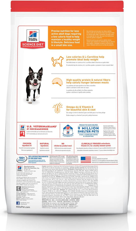 Hill'S Science Diet Light , Adult 1-6, Weight Management Support, Small Kibble, Dry Dog Food, Chicken & Barley, 15 Lb Bag