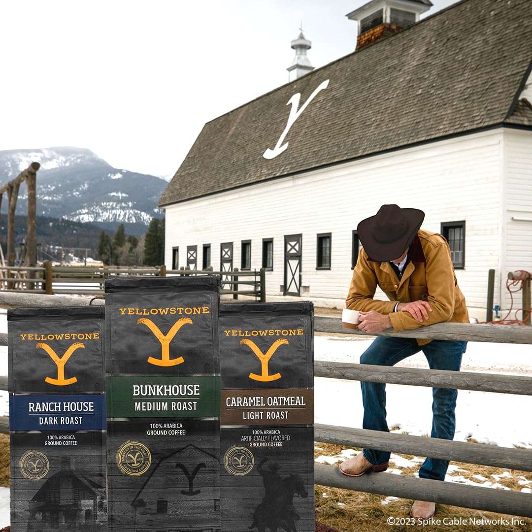 Yellowstone Bunkhouse Medium Roast Coffee,100% Arabica Ground Coffee, 12 Oz