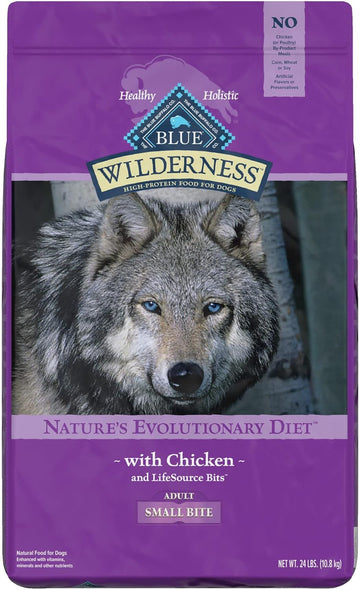 Blue Buffalo Wilderness High Protein, Natural Adult Small-Bite Dry Dog Food, Chicken 24-Lb