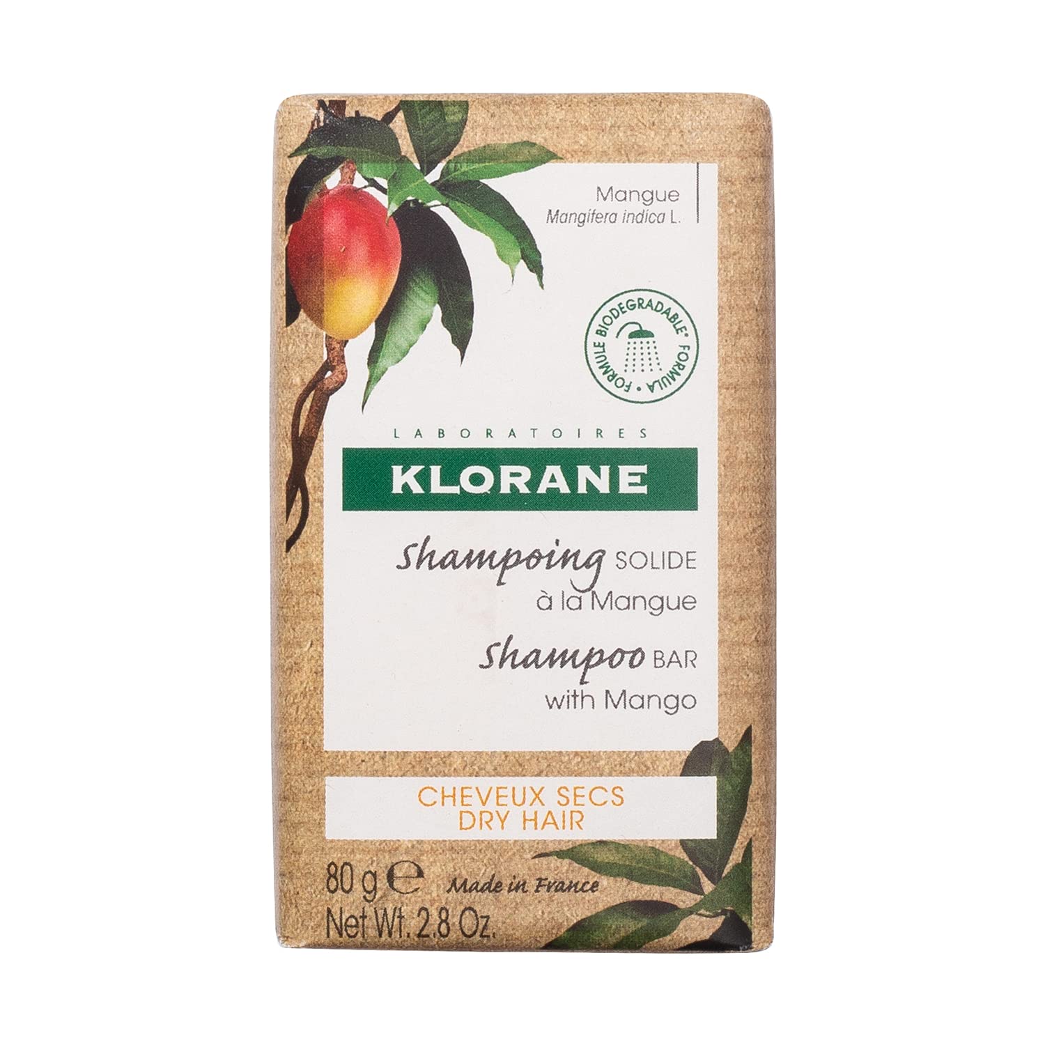Klorane Nourishing Shampoo Bar with Mango , 2.8 Oz (Pack of 1)