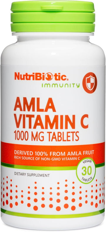 NutriBiotic Amla Vitamin C, 30 Tabs | Rich Source of Non-GMO, Natural Vitamin C for Antioxidant & Collagen Support | 100% from Indian Gooseberry | Vegan & Gluten Free