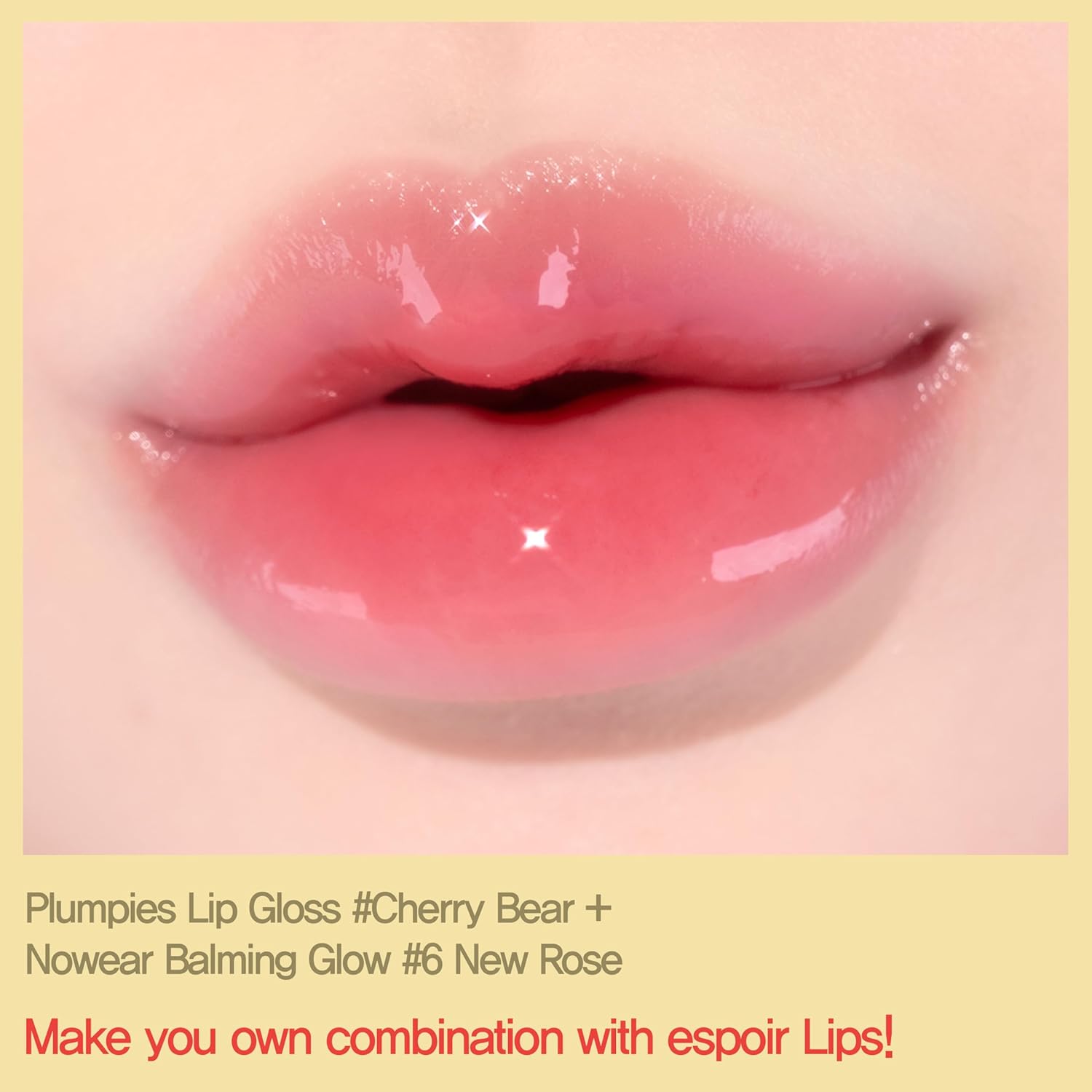 Espoir Plumpies Lip Colloection Lip Gloss #Cherry Bear ? Transparent Glossy Red Lip Care With Plumping Effects ? Chubby Tip Lip Gloss For Easy Application ? Clear Red With No Glitters