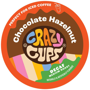 Crazy Cups Decaf Batter Then Hazelnut, Decaffeinated Hazelnut Flavored Coffee Pods, Single Serve Hot Or Iced Medium Roast Coffee For Keurig K Cups Machines, 22 Count