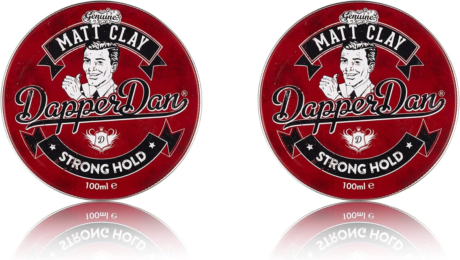 Dapper Dan Matt Clay, Strong Hold Matte Finish Soft Clay For Men, Easy Application, Smoked Saffron And Leather Fragrance 2 X 100 Ml