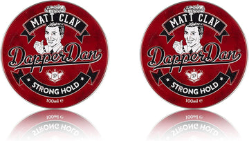 Dapper Dan Matt Clay, Strong Hold Matte Finish Soft Clay For Men, Easy Application, Smoked Saffron And Leather Fragrance 2 X 100 Ml